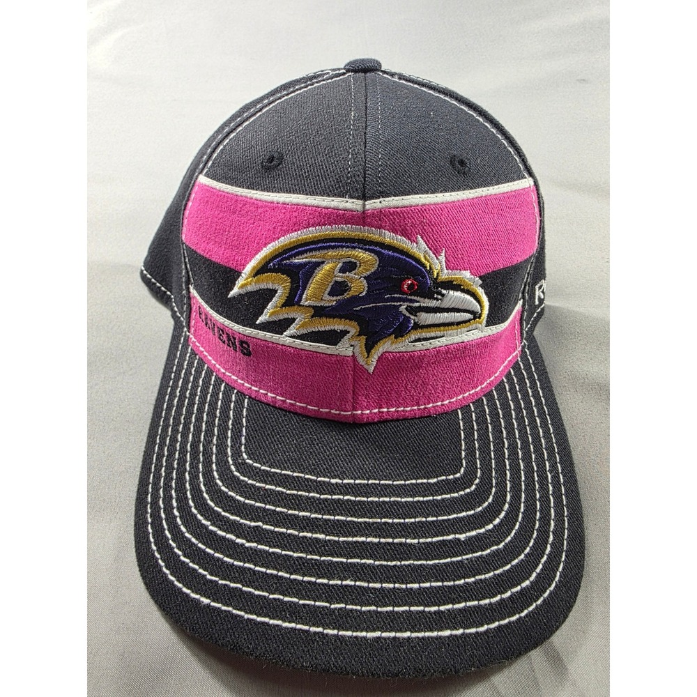 Reebok Onfield Baltimore Ravens Hat Women Fitted S/M Breast Cancer
